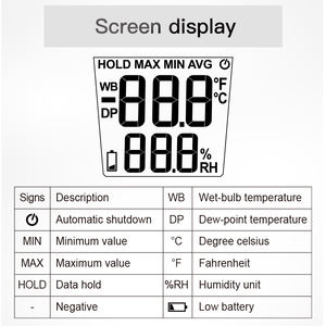 Thermomètre et hygromètre numériques multifonctionnels avec écran LCD pour <span class=keywords><strong>tester</strong></span> l'humidité des fruits, du blé et des cultures, modèle TH10 - Product Image 4