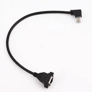 Kabel Patch Siku 90 Derajat RJ45 CAT 6 Kabel Ekstensi Broadband Kategori 6 Tembaga Murni Pria-ke-wanita Kable RJ45