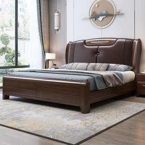 Shulin Furniture Solid Rosewood Upholstered <b>Bed</b> 1.8m 1.5m Storage Master Bedroom Modern Chinese Style <b>Bed</b> - Product Image 2