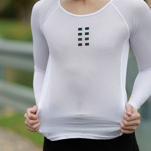 WOSAWEメンズ長袖サイクリングベースレイヤーサイクリングジャージースウェットウィッキングメッシュアウトドアスポーツランニングアンダーシャツ - Product Image 3