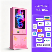 Distributeur automatique miniature avec vérification d'âge et personnalisation, écran tactile, options de paiement multiples, intégration cloud