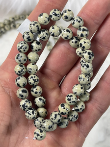 Jaspe Dálmata Natural Liso Crema Negro 3-10mm Cuentas para Joyería, Tobillera, Pulsera de Mujer, 15 Pulgadas, Rondelles, Hilos, Venta al por Mayor AMARA - Product Image 4