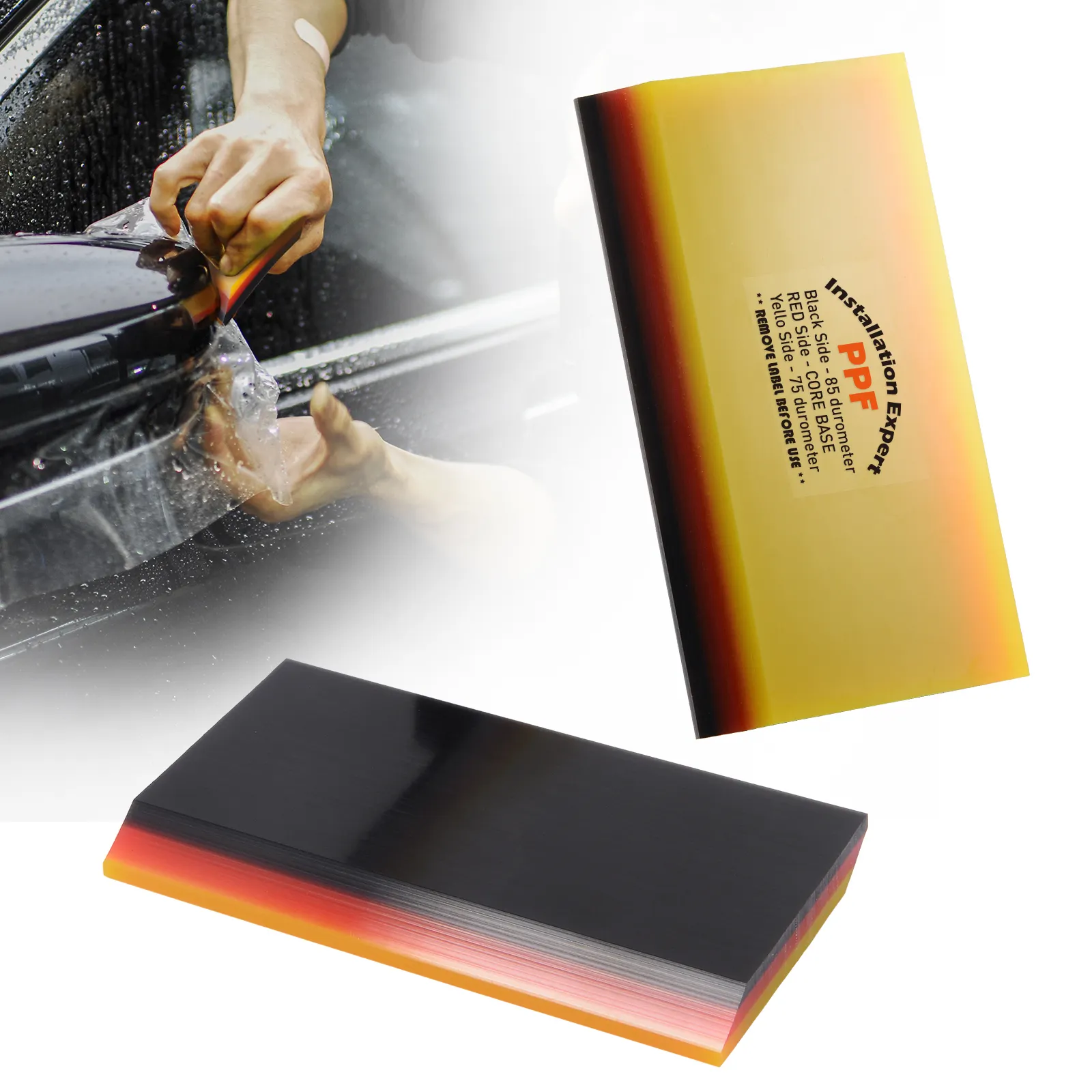 3 Camada Soft Rodo De Fibra De Carbono Adesivo Removedor Car Wrap Vinyl Film Instalar 2em1 Raspador Janela Tint Car Cleaning Tool