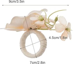 Portatovaglioli fiori di orchidea fatti a mano portatovaglioli fiori blu fai a mano anelli di fibbie per la cena di nozze decorazione della tavola - Product Image 5