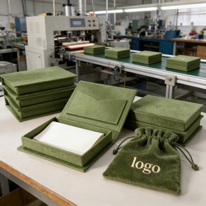 Luxury Magnetic Book Style Jewelry <b>Box</b> Set | Custom Logo Eco-Friendly Cardboard <b>Gift</b> <b>Box</b> with Velvet Pouch for Jewelry Branding - Product Image 2