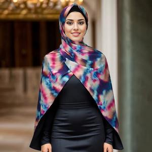 最新レディースソフトプリントシルクショールスムーズクレープクリンクルヒジャーブ大人用クレープクリンクルショールシルクフィーリング付き女性用 - Product Image 4