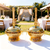 Chauffe-Plat de Mariage pour Hôtel 8L Doré – Ensemble Buffet Élégant pour Traiteur, Fêtes et Banquets de Noël
