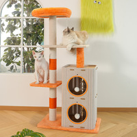 Arbre à chat compact en feutre avec condo et griffoir, mobilier d'escalade tout-en-un pour chat, gain de place, pour toutes les saisons