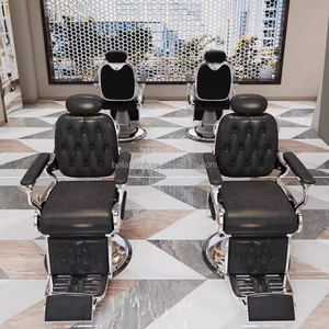 Silla de peluquería Retro de gama alta para hombres, silla de cabeza de aceite reclinable de diseño moderno para uso en salón de belleza hecha de Metal - Product Image 3