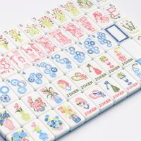 Exclusivo Juego de Fichas de Mahjong de Lujo con Rayas Azules Personalizadas, 160 Piezas, Acrílico Pulido a Mano de 3 Capas, Entretenimiento Americano, Póker
