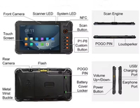 Tablet komputer seluler tahan air kasar, komputer perangkat genggam industri Android 4G LTE 8 inci NFC bawaan