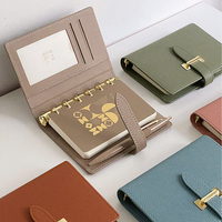 Deluxe A7 Cute Mini PU Leather Pocket Notebook with Box Custom Logo Girls' Loose-Leaf Bound Journals Planner Diary for Women