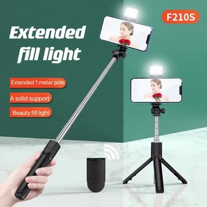 Portátil F210S monopié ligero <span class=keywords><strong>Mini</strong></span> Flexible Selfie Stick Control remoto LED belleza relleno luz Mesa trípode para cámara de vídeo - Product Image 6
