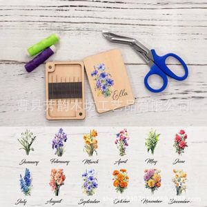Solid Wood Magnetic <b>Needle</b> <b>Case</b> 2.36 x 3.54 x 0.47 Inches Portable Sewing Tool Organizer - Product Image 5