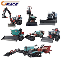 Petits tracteurs à chenilles, motoculteurs de jardin avec semoir à arachides, récolteuse de pommes de terre, semoir à blé, machine à butteler