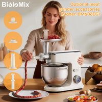 Robot de cuisine multifonction 7L avec hachoir à viande, poussoir à saucisses, crochet pétrisseur, fouet, pour pétrir la pâte à gâteau et à pain, idéal pour la pâtisserie maison