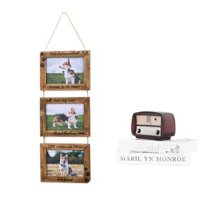 <b>Wooden</b> Pet <b>Picture</b> <b>Frame</b> 6 Inch 7 Inch Vertical Wall Hanging Handmade Rectangular Photo <b>Frame</b> For Home Decoration - Product Image 5