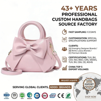 Luxury Customization Luxury Vintage Handbag with Bow Detail Handled Design Waterproof & Durable Portable Nylon Lining
