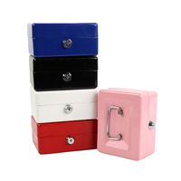 Mini tirelire avec serrure à clé 3mm d'épaisseur boîte de rangement antivol pour pièces de monnaie petite boîte de rangement pour clés