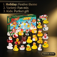 Jouet de bain pour bébé HONGBEI en PVC en forme de canard, calendrier de Noël, pulvérisation d'eau, pour les enfants de 0 à 7 ans, cadeau créatif