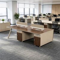 Meubles de bureau en vente directe, bureau moderne et simple pour 4 personnes, poste de travail pour le coworking, bureau extensible pour espace ouvert