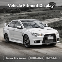 Unité de phare LED pour Mitsubishi Lancer EX 2008-2020, bande LED blanche intégrée, signal jaune, pièces automobiles, accessoires de voiture JDM