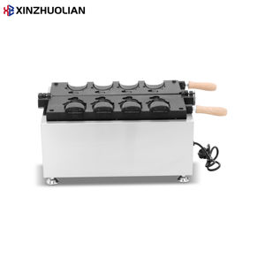 Заводская поставка: Новая многофункциональная коммерческая электрическая вафельница из нержавеющей стали (4 шт.) для приготовления тайяки с открытым верхом - Product Image 5