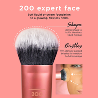 Pinceau de maquillage individuel 1411 Real Technique, nouvelle marque, expert, pour le visage, rose doré, biodégradable, format voyage, pailleté, type Kabuki, pour fond de teint