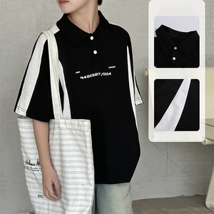 Camiseta Polo de Manga Corta para Niños, Estilo Coreano, Bloques de Color en Contraste, Cuello Delgado, Verano 2026 - Product Image 1