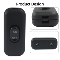 Sakelar Tombol On Off, Sakelar Kabel Kontrol DPST untuk Lampu Meja Kamar Tidur, Lampu LED Meja, Peralatan Rumah Tangga