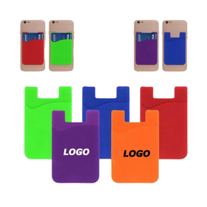 Dompet ponsel silikon perekat Universal dengan kantung kartu hadiah promosi bisnis Logo khusus selamat datang - Product Image 1