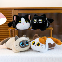 Peluche chat super douce et mignonne, jouet en peluche rembourré de coton PP, coussin chat en peluche, adorables animaux en peluche pour cadeau