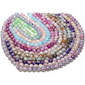 Perles rondes en verre craquelé Aurora violet, 10 mm, 12 couleurs, populaires pour la fabrication de bijoux DIY (bracelets, colliers) - Vente en gros - Product Image 4