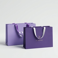 Sacs shopping en papier de luxe personnalisés avec poignée en ruban cachée, logo imprimé, sacs d'emballage cadeau pour boutique de détail