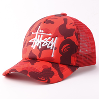 Casquettes de camionneur camouflage en gros avec logo brodé, casquettes de baseball respirantes à dos en maille, unisexe, pour le sport, la pêche, l'image streetwear et le hip-hop