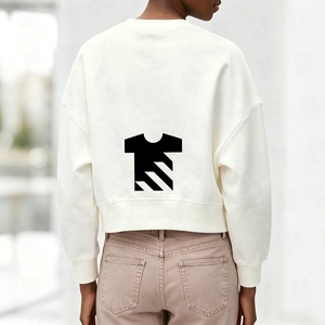 <span class=keywords><strong>Felpa</strong></span> girocollo da <span class=keywords><strong>donna</strong></span> personalizzata con ricamo LOGO, casual, a maniche lunghe, vestibilità ampia, in morbido pile, <span class=keywords><strong>basic</strong></span> - Product Image 4