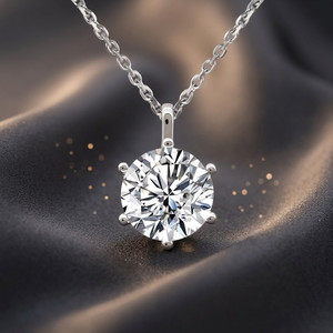 Collier pour femme vintage en or massif 18 carats avec diamant de laboratoire IGI 1 carat, clarté VVS1, couleur D, cadeau de mariage ou de fête, offre directe d'usine - Product Image 3