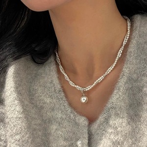 Collar de Perlas de Plata de Ley S925, Estilo Coreano de Lujo, Accesorio de Nicho para Mujer, Collar de Perlas Y01163 - Product Image 1