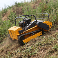 Tondeuse à fléaux sur chenilles télécommandée 1200 mm pour terrains en pente, idéale pour le désherbage et le contrôle des mauvaises herbes