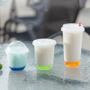 Vasos de Plástico Transparente Personalizables con Logotipo, con Tapa de Domo, para Té con Leche, Boba, con Fondo en Forma de U, Desechables, para Limonada, Jugo, Té y Bebidas - Product Image 4