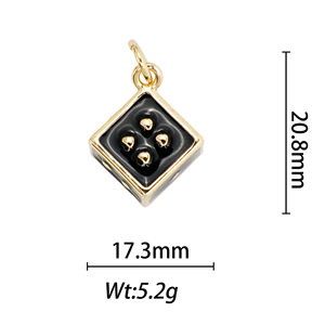 Copper Electroplated Square Pendant For Necklace Making Geometric Shape Jewelry Findings - Product Image 3