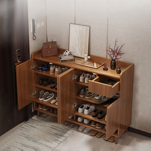 <span class=keywords><strong>Mueble</strong></span> <span class=keywords><strong>Zapatero</strong></span> de Madera Maciza de Estilo <span class=keywords><strong>Moderno</strong></span> para Entrada, con Almacenamiento Multifuncional Apilable, para Apartamentos y Hoteles - Product Image 2