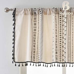 Rideaux courts en <span class=keywords><strong>toile</strong></span> imprimée à franges de style américain Bubaba en gros - Semi-occultants translucides <span class=keywords><strong>pour</strong></span> baies vitrées - Product Image 3