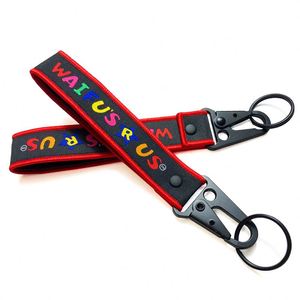 Promotional Gift <b>Custom</b> Logo Simple <b>Key</b> Ring Nylon Car Motorcycle Olecranon Keychain Short Lanyard - Product Image 2