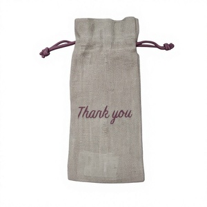 Eco Friendly Jute Medium Wine <b>Bottle</b> <b>Bag</b> Handmade Reusable Custom Logo Rope Drawstring Closure Supermarket Use Gift Packaging - Product Image 6