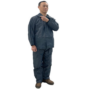 Chubasquero impermeable <span class=keywords><strong>de</strong></span> PVC 100% con capucha desmontable, traje <span class=keywords><strong>de</strong></span> <span class=keywords><strong>lluvia</strong></span> azul marino, venta al por mayor <span class=keywords><strong>para</strong></span> <span class=keywords><strong>equipo</strong></span> <span class=keywords><strong>de</strong></span> golf y Pesca - Product Image 2