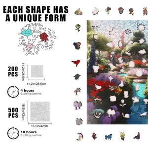 Vente chaude Fleur Jardin <span class=keywords><strong>Magique</strong></span> <span class=keywords><strong>Arbre</strong></span> A3 A4 A5 Irrégulier En Bois Puzzles pour Famille <span class=keywords><strong>Jeu</strong></span> Jouer Collection Enfants Jouets - Product Image 4