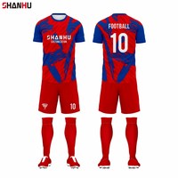 Tenue de football personnalisée haut de gamme avec impression par sublimation, ensemble complet pour équipe, shorts, col multi-styles, séchage rapide, anti-rétrécissement, durable