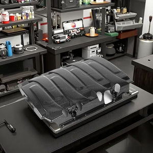 COUVERCLE DE MOTEUR EN FIBRE DE CARBONE SEC pour 2014-2016 CHEVROLET <span class=keywords><strong>CORVETTE</strong></span> C7 BODY KITS Body Kit. - Product Image 4