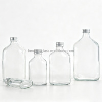 Bouteille plate de poche pour spiritueux 50ml 100ml 200ml 250ml 350ml 500ml, bouteille en verre pour café infusé à froid ou liqueur avec bouchon hermétique en aluminium